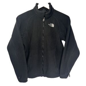The North Face Jacket Womens Small Black Fleece Full Zip Pockets Logo Coat Warm